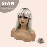 JBEXTENSION 16 Inches Blonde Wave Top Snowflake Lace Glueless Wig SIAN BLONDE【PERMATEASE】【BENDY EAR TABS】