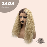 JBEXTENSION 18 Inches Deep Curly Blonde Pre-Cut Side Part Frontlace Glueless Black Sapphire Wig JADA