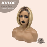 JBEXTENSION 12 Inches Bob Cut Panna Cotta Pre-Cut Snowflake Lace Frontlace Glueless Wig KHLOE PANNA COTTA【PERMATEASE】