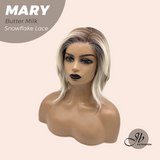 JBEXTENSION 14 Inches Butter Milk Pre-Cut Side Part Snowflake Lace Frontlace Glueless Wig MARY BUTTER MILK【BENDY EAR TABS】