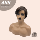JBEXTENSION 10 Inches Dark Brown Pre-Cut Side Part Snowflake Lace Frontlace Glueless Wig ANN DARK BROWN【BENDY EAR TABS】