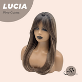 JBEXTENSION 21 Inches Natural Style Pine Cones Wig with Bangs LUCIA PINE CONES