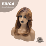 JBEXTENSION 18 Inches Curly Copper Pre-Cut T Part Snowflake Lace Frontlace Glueless Black Sapphire Wig ERICA【BENDY EAR TABS】