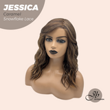 [PRE-ORDER] JBEXTENSION 16 Inches Caramel Curly Pre-Cut Side Part Snowflake Lace Frontlace Glueless Wig JESSICA CARAMEL【BENDY EAR TABS】