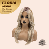 JBEXTENSION FLORIA MONO Full Monofilament Wig 20 Inches Curly Mix Blonde Full Mono Lace Glueless with Anti-slip Silicone Strips Wig FLORIA MONO - MIX BLONDE【BENDY EAR TABS】