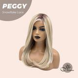 JBEXTENSION 19 Inches Long Straight Mix Blonde Pre-Cut Side Part Snowflake Lace Frontlace Glueless Wig PEGGY【BENDY EAR TABS】