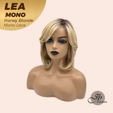 JBEXTENSION LEA MONO Full Monofilament Handmade Full Lace Full Hand Tied Wig 14 Inches Honey Blonde Mono Lace Handmade Futura Fiber Wig with Anti-slip Silicone Strips Glueless Wig LEA MONO HONEY BLONDE【BENDY EAR TABS】