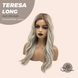 JBEXTENSION 22 Inches Long Ash Blonde Pre-Cut Snowflake Lace Frontlace Glueless Wig TERESA LONG ASH BLONDE【PERMATEASE】【BENDY EAR TABS】