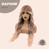 JBEXTENSION 29 Inches Long Body Wave Apricot Wig with Bangs DAPHNE APRICOT