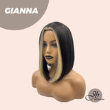 JBEXTENSION 12 Inches Bob Cut Black With Blonde Highlight Wig GIANNA