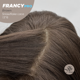 JBEXTENSION 24 Inches Long Wave Brown Pre-Cut 13X6 Free Part Snowflake Lace Frontlace Glueless Wig FRANCY PRO - BROWN【BENDY EAR TABS】