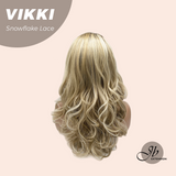JBEXTENSION 18 Inches Mix Blonde Long Pre-Cut T Part Snowflake Lace Frontlace Glueless Wig VIKKI【BENDY EAR TABS】