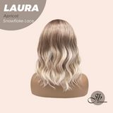 JBEXTENSION 14 Inches Apricot Pre-Cut Side Part Snowflake Lace Frontlace Glueless Wig LAURA SNOWFLAKE APRICOT【BENDY EAR TABS】