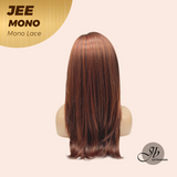 JBEXTENSION JEE MONO Monofilament Handmade Wig 6X5 Full Monofilament Hand Tied Top Wig 19 Inches Reddish Copper Mono Lace Wig with Anti-slip Silicone Strips Glueless Wig JEE MONO【BENDY EAR TABS】