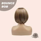 JBEXTENSION 10 Inches Bob Cut Honey Chestnut Balayage Headband Wig BOUNCE BOB