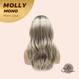 JBEXTENSION MOLLY MONO Monofilament Handmade Wig 6X5 Full Monofilament Hand Tied Top Wig 18 Inches Ash Blonde Mono Lace Wig with Anti-slip Silicone Strips Glueless Wig MOLLY MONO【BENDY EAR TABS】