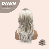 JBEXTENSION 19 Inches Curly Platinum Blonde Pre-Cut Side Part Snowflake Lace Frontlace Glueless Wig DAWN SNOWFLAKE - PLATINUM BLONDE【BENDY EAR TABS】