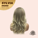 JBEXTENSION SYLVIA MONO Partial Monofilament Wig 20 Inches Dirty Blonde Curly Partial Mono Lace Glueless Wig SYLVIA MONO