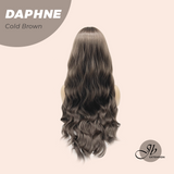JBEXTENSION 29 Inches Long Body Wave Cold Brown Wig With Bangs DAPHNE COLD BROWN