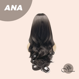 JBEXTENSION 27 Inches Long Curly Midnight Brown( Black/Brown) Wig with Bangs ANA