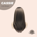 JBEXTENSION 19 Inches Long Cold Brown Wig with Bangs CASSIE COLD BROWN