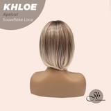 JBEXTENSION 12 Inches Bob Cut Apricot Pre-Cut Snowflake Lace Frontlace Glueless Wig KHLOE APRICOT【PERMATEASE】【BENDY EAR TABS】