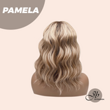 JBEXTENSION 14 Inches Ash Strawberry Blonde Women Fashion Full Machine Wig PAMELA【PERMATEASE】