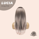 JBEXTENSION 21 Inches Natural Style Smog Pink Wig with Bangs LUCIA SMOG PINK