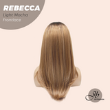 JBEXTENSION 20 Inches Long Light Mocha Women Pre-Cut Frontlace Glueless Wig REBECCA LIGHT MOCHA