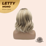 JBEXTENSION LETTY MONO Monofilament Handmade Wig 6X5 Full Monofilament Hand Tied Top Wig 12 Inches Dark Blonde Curly Mono Lace Wig With Anti-slip Silicone Strips Glueless Wig LETTY MONO【BENDY EAR TABS】