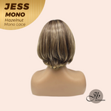 JBEXTENSION JESS MONO Monofilament Handmade Wig 6X5 Full Monofilament Hand Tied Top Wig 10 Inches Hazelnut Mono Lace Wig With Anti-slip Silicone Strips Glueless Wig JESS MONO HAZELNUT【BENDY EAR TABS】