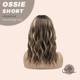 JBEXTENSION 14 Inches Scalpiana Wave Hazelnut 3.5X4 Hard Silky Top Natural Scalp Effect Wig with Bangs OSSIE SHORT - HAZELNUT