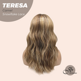 JBEXTENSION 18 Inches Camel Pre-Cut Snowflake Lace Frontlace Glueless Wig TERESA CAMEL【PERMATEASE】【BENDY EAR TABS】- M/L