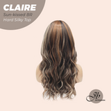 JBEXTENSION 22 Inches Scalpiana Sun-Kissed Brown 3.5X4 Hard Silky Top Natural Scalp Effect Women Wig with Bangs CLAIRE SILKY TOP - SUN KISSED BROWN