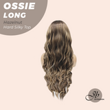 JBEXTENSION 28 Inches Scalpiana Long Wave Hazelnut 3.5X4 Hard Silky Top Natural Scalp Effect Wig with Bangs OSSIE LONG - HAZELNUT