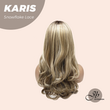 [PRE-ORDER] JBEXTENSION 18 Inches Curly Dark Mix Blonde Pre-Cut T Part Snowflake Lace Frontlace Glueless Wig KARIS【BENDY EAR TABS】