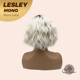JBEXTENSION LESLEY MONO Monofilament Handmade Wig 6X5 Full Monofilament Hand Tied Top Wig 10 Inches Silver Curly Mono Lace Wig With Anti-slip Silicone Strips Glueless Wig LESLEY MONO【BENDY EAR TABS】