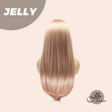 JBEXTENSION 24 Inches Long Straight Pink Wig with Bangs JELLY