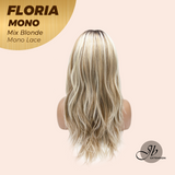 JBEXTENSION FLORIA MONO Full Monofilament Wig 20 Inches Curly Mix Blonde Full Mono Lace Glueless with Anti-slip Silicone Strips Wig FLORIA MONO - MIX BLONDE【BENDY EAR TABS】