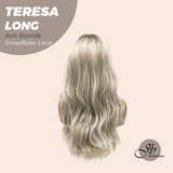 JBEXTENSION 22 Inches Long Ash Blonde Pre-Cut Snowflake Lace Frontlace Glueless Wig TERESA LONG ASH BLONDE【PERMATEASE】【BENDY EAR TABS】
