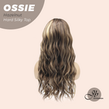 JBEXTENSION 22 Inches Scalpiana Long Wave Hazelnut 3.5X4 Hard Silky Top Natural Scalp Effect Wig with Bangs OSSIE HAZELNUT
