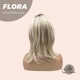 JBEXTENSION 13 Inches Mix Blonde Pre-Cut Side Part Snowflake Lace Frontlace Glueless Wig FLORA【BENDY EAR TABS】