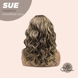 JBEXTENSION 17 Inches Hazelnut Deep Curly Pre-Cut Side Part Snowflake Lace Frontlace Glueless Wig SUE HAZELNUT【BENDY EAR TABS】