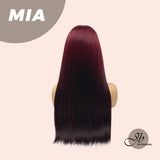 JBEXTENSION 25 Inches Ombre Red Straight Wig With Bangs MIA