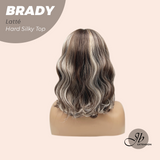 JBEXTENSION 12 Inches Scalpiana Wave Latté 3.5X4 Hard Silky Top Natural Scalp Effect Wig with Bangs BRADY LATTé