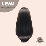 JBEXTENSION Peluca de moda marrón de 22 pulgadas con flequillo LENI