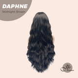 JBEXTENSION 29 Inches Long Body Wave Midnight Brown(Black/Brown) Wig With Bangs DAPHNE MIDNIGHT BROWN