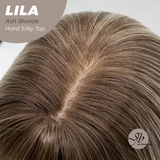 JBEXTENSION 20 Inches Scalpiana Ash Blonde Wolf Cut 3.5X4 Hard Silky Top Natural Scalp Effect Wig with Bangs LILA ASH BLONDE