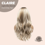 [PRE-ORDER] JBEXTENSION 22 Inches Scalpiana Light Mix Blonde 3.5X4 Hard Silky Top Natural Scalp Effect Women Wig With Bangs CLAIRE SILKY TOP LIGHT MIX BLONDE