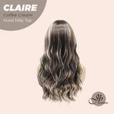 JBEXTENSION 22 Inches Scalpiana Coffee Cream 3.5X4 Hard Silky Top Natural Scalp Effect Women Wig with Bangs CLAIRE SILKY TOP - COFFEE CREAM